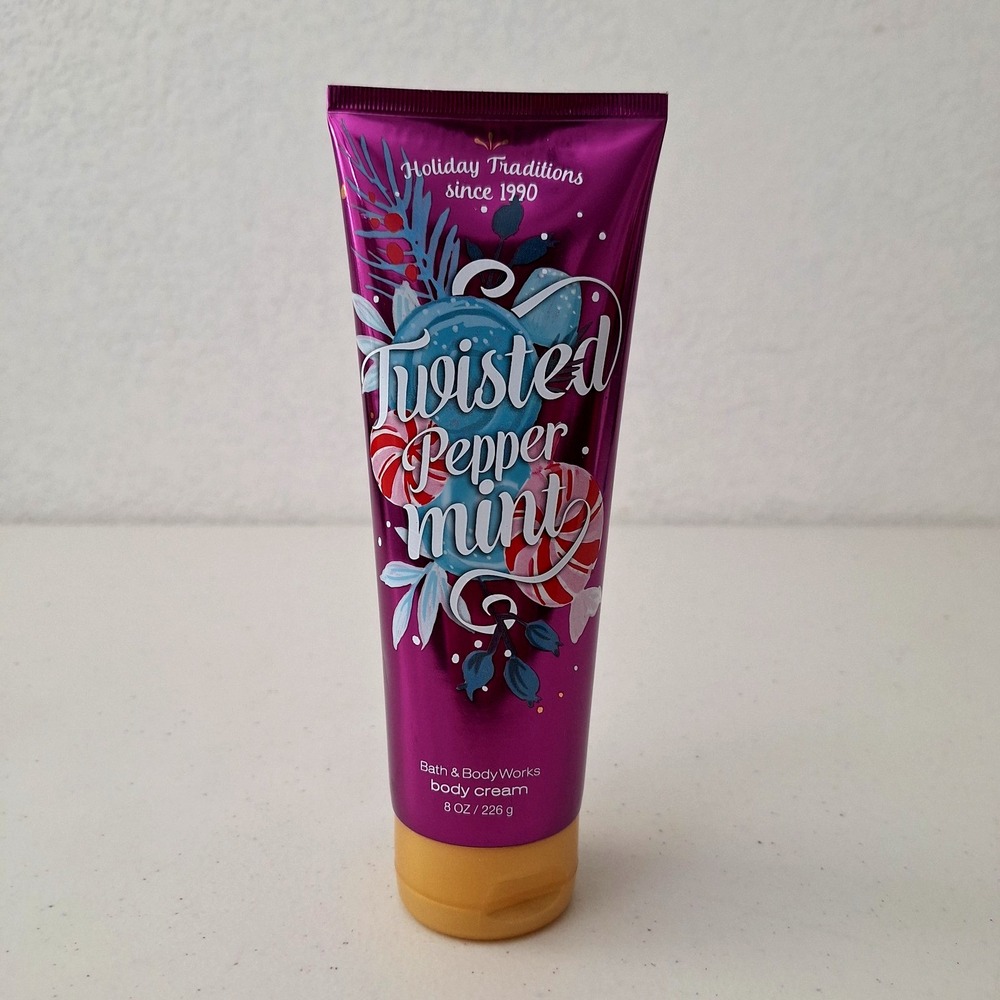 Bath & Body Works Twisted Peppermint Body Cream 8 oz Holiday Classic Favorite